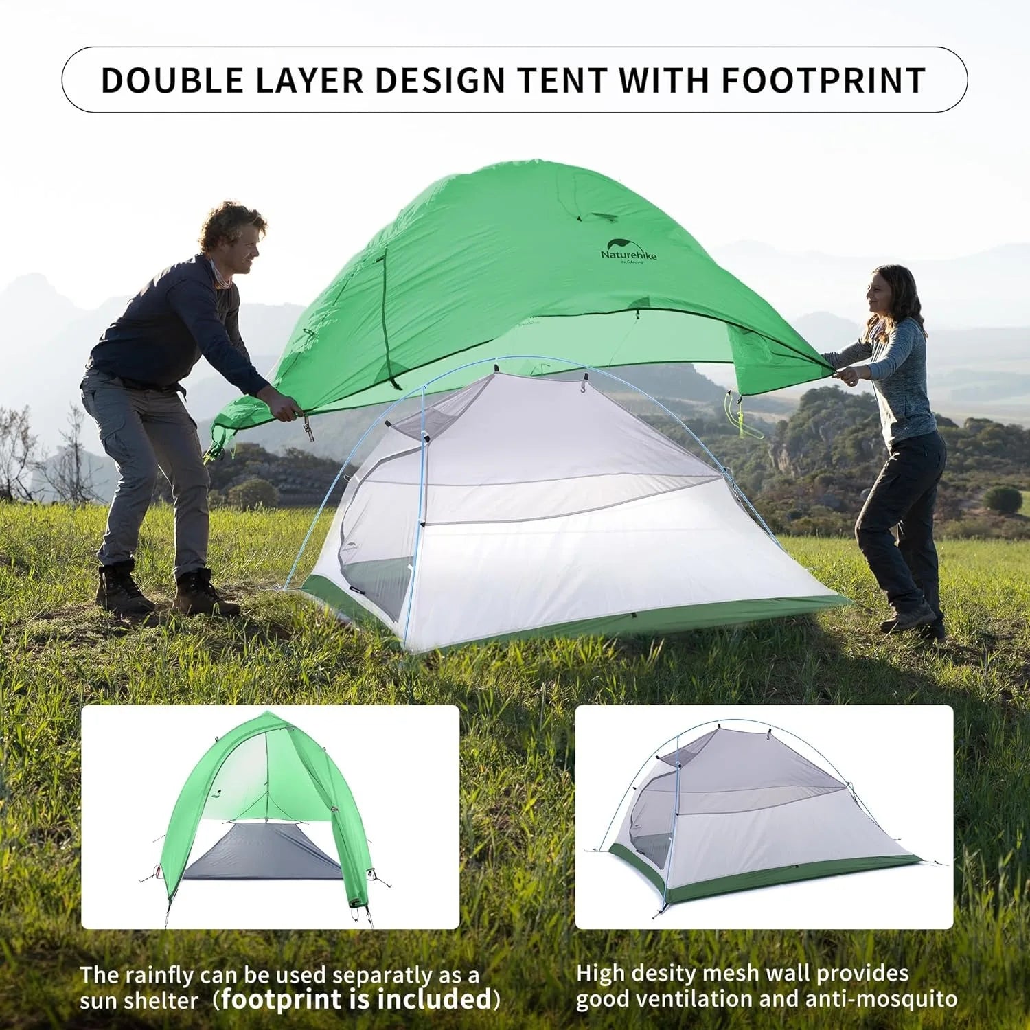 Naturehike Cloud Up 2 Person Tent – Ultralight & Waterproof Camping Shelter - Image 2