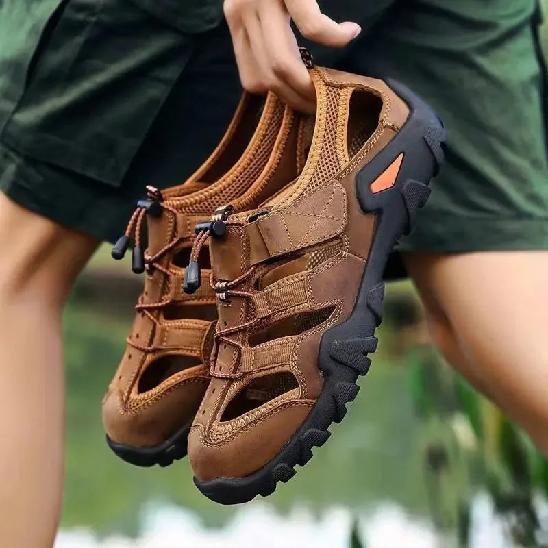 New Summer Men's Sandals – Genuine Leather, Antiskid, Breathable Outdoor Footwear - Image 4