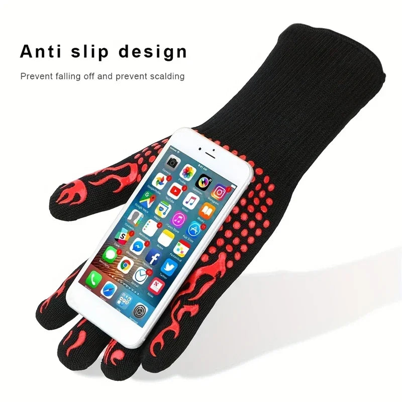 One Piece BBQ Gloves – High-Temperature Resistance Oven Mitts - Image 5