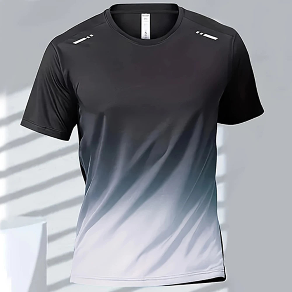 Men's Quick-Drying Gradient Sports T-Shirts – Perfect for Fitness & Outdoor Activities - Image 8
