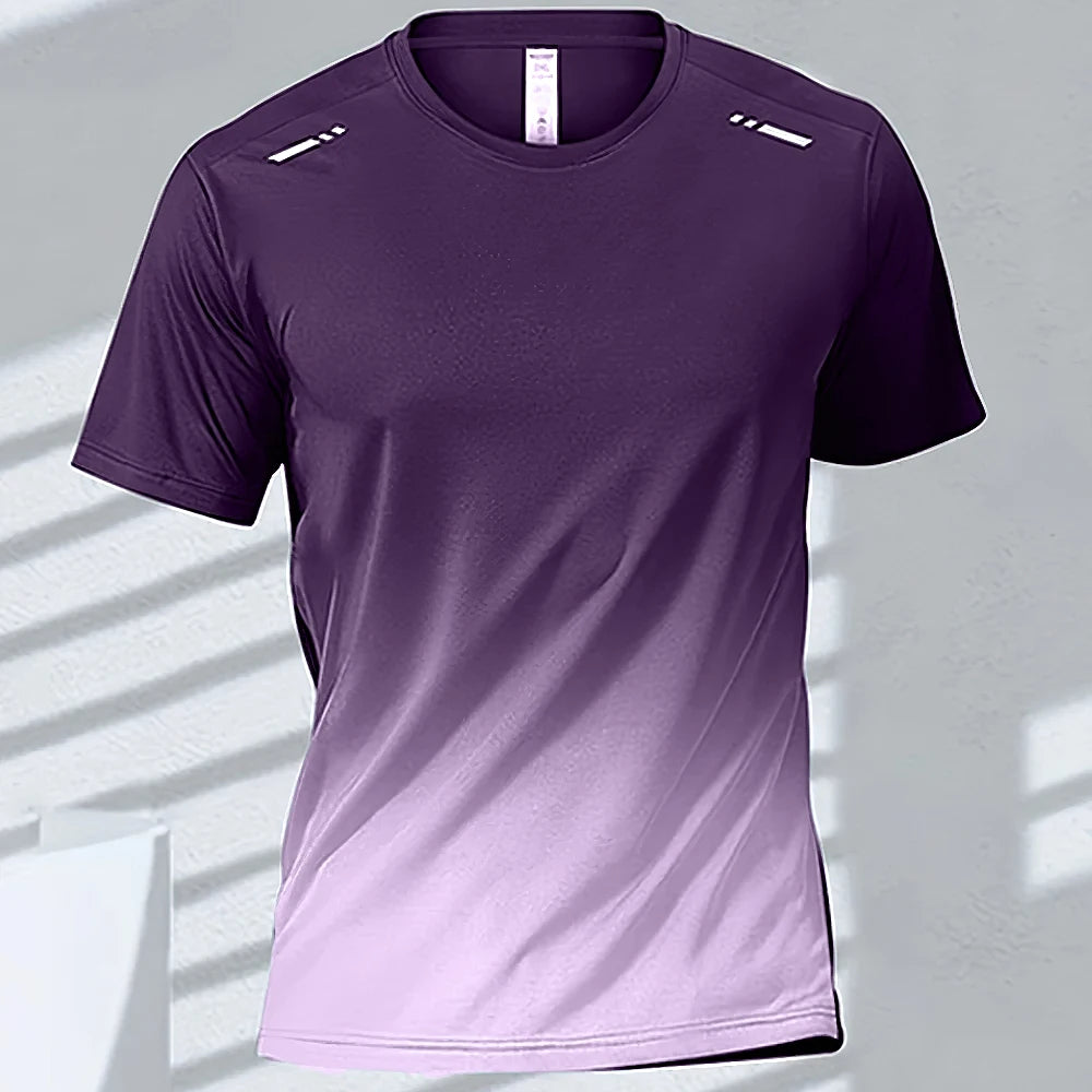 Men's Quick-Drying Gradient Sports T-Shirts – Perfect for Fitness & Outdoor Activities - Image 4