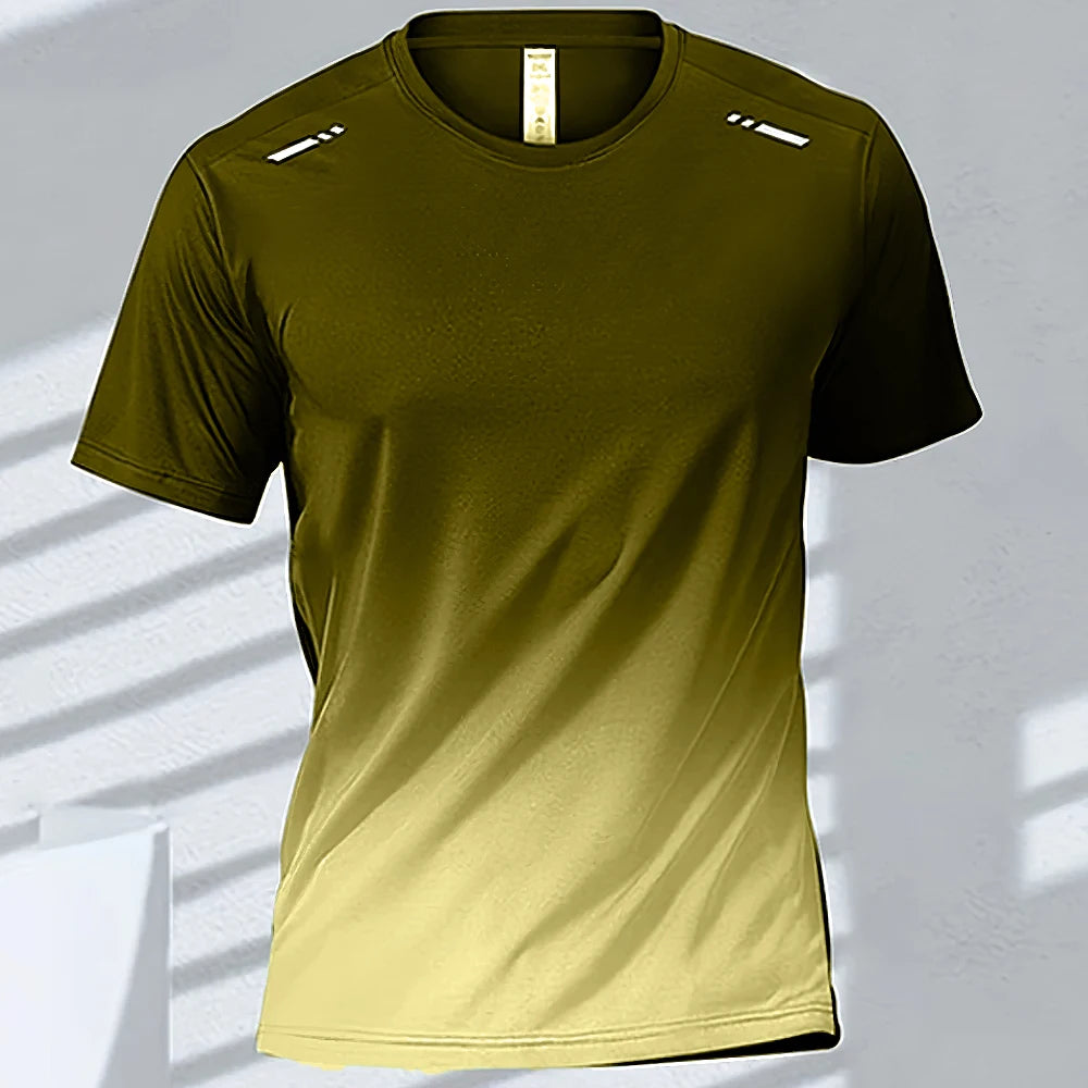 Men's Quick-Drying Gradient Sports T-Shirts – Perfect for Fitness & Outdoor Activities - Image 7