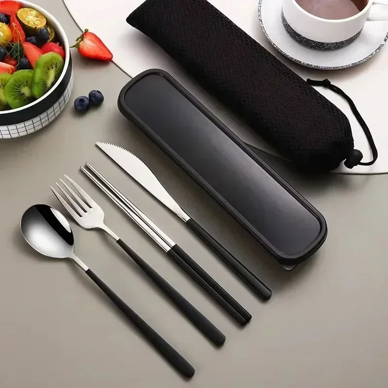 Portable Cutlery Set – 304 Stainless Steel Travel Tableware with Case - Image 16