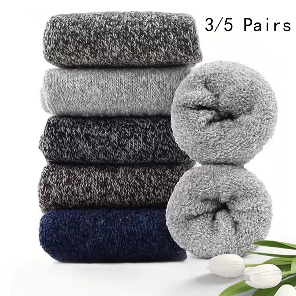 Cozy Comfort: Thick Woolen Socks for Men – Perfect for Autumn & Winter