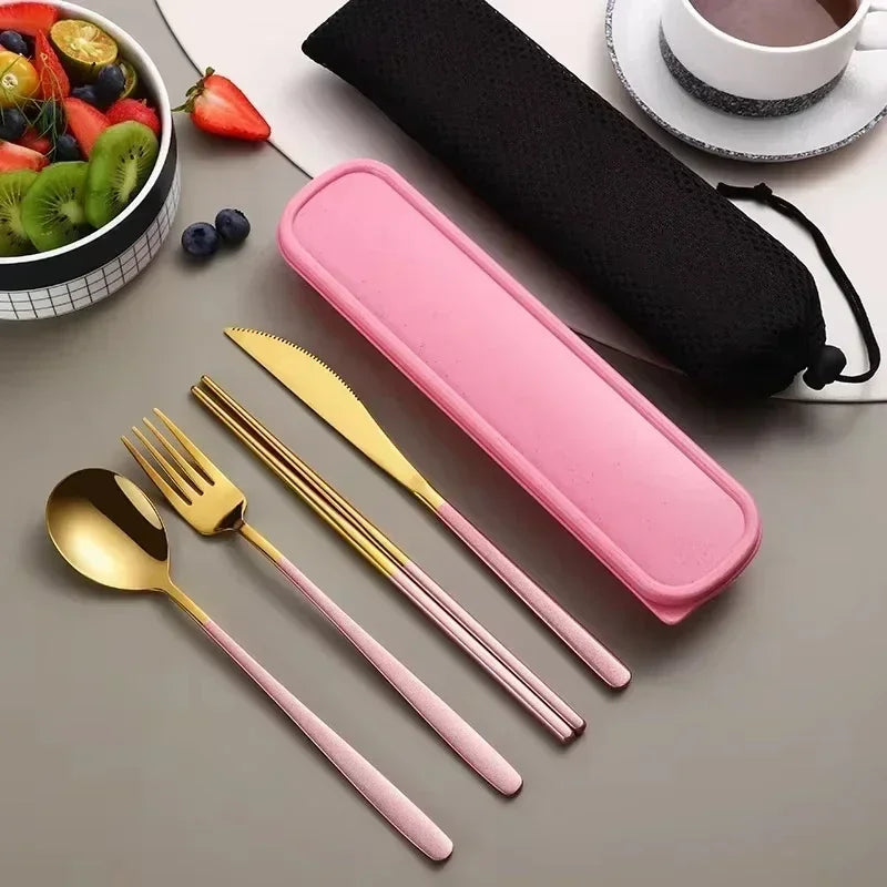 Portable Cutlery Set – 304 Stainless Steel Travel Tableware with Case - Image 7