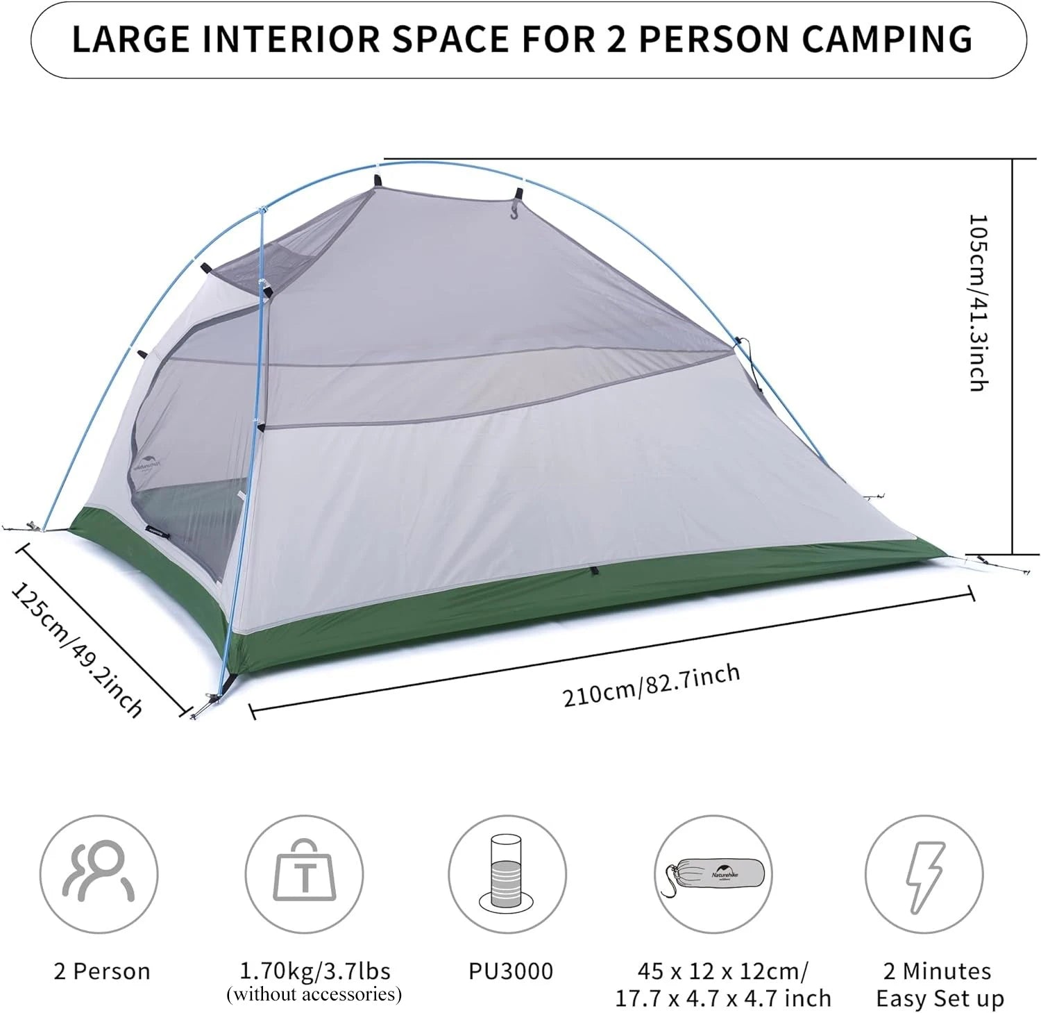 Naturehike Cloud Up 2 Person Tent – Ultralight & Waterproof Camping Shelter - Image 5