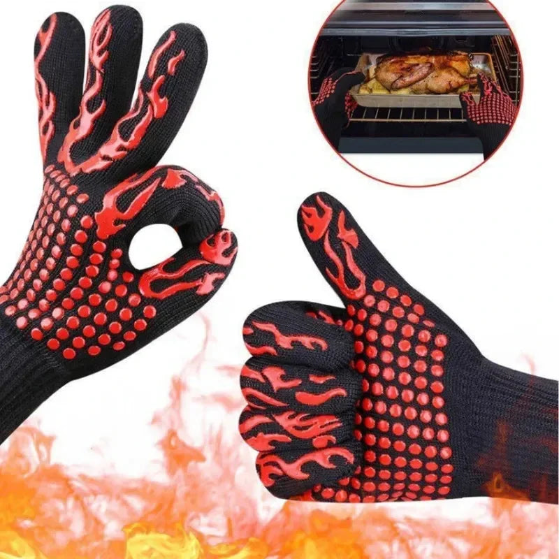 One Piece BBQ Gloves – High-Temperature Resistance Oven Mitts - Image 4
