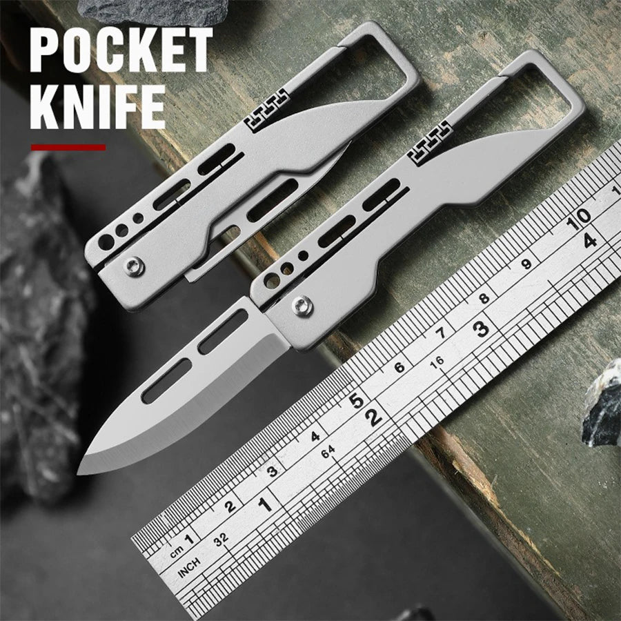 Multifunctional Titanium Alloy Keychain Mini Knife – Compact and Durable - Image 3