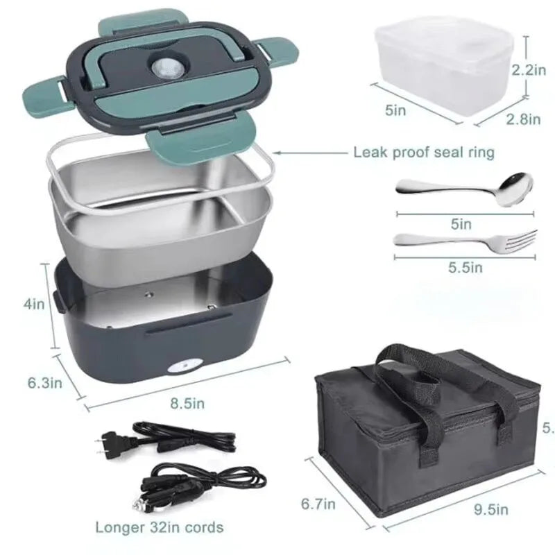 Portable Electric Lunch Box – Stainless Steel Food Warmer for All Settings - Image 7