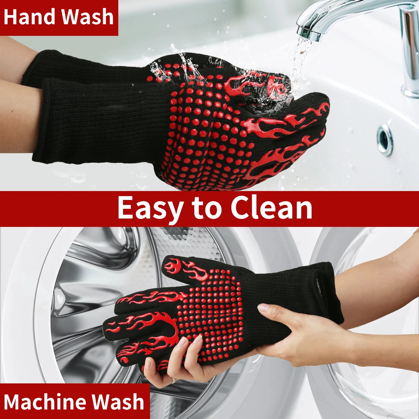 Flame Retardant Non-slip BBQ Fire Gloves – Ultimate Heat Protection - Image 5