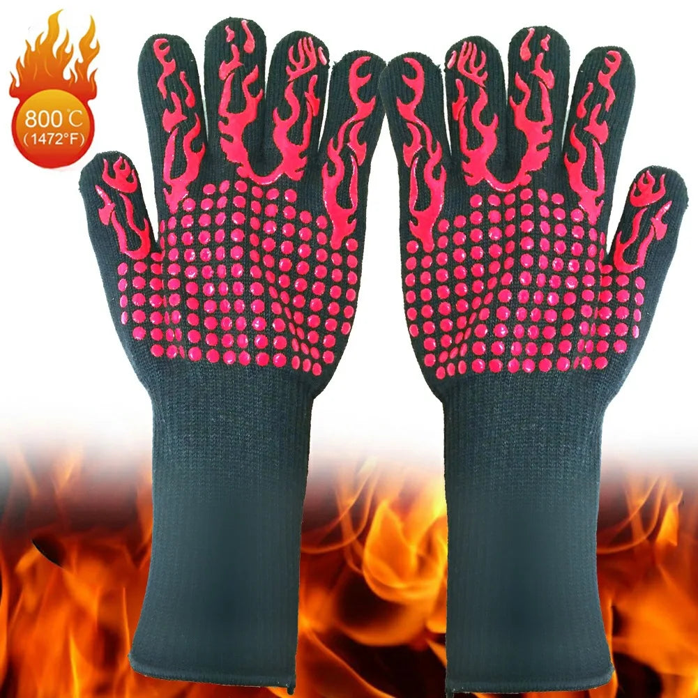 One Piece BBQ Gloves – High-Temperature Resistance Oven Mitts - Image 11