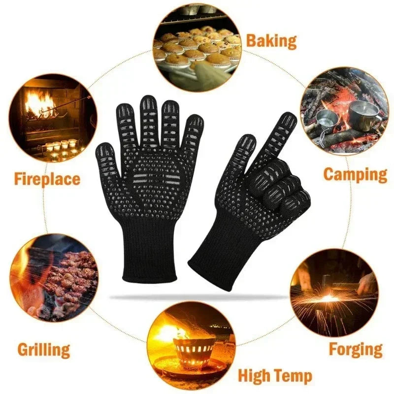 One Piece BBQ Gloves – High-Temperature Resistance Oven Mitts - Image 3