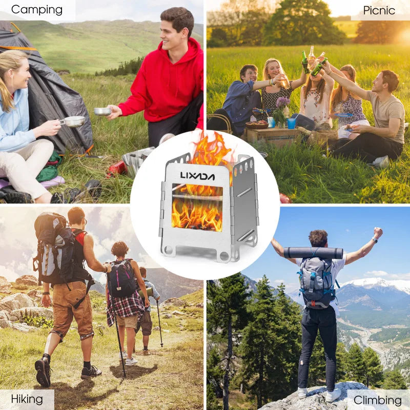 Portable Stainless Steel Lightweight Folding Wood Stove for Outdoor Adventures - Image 6