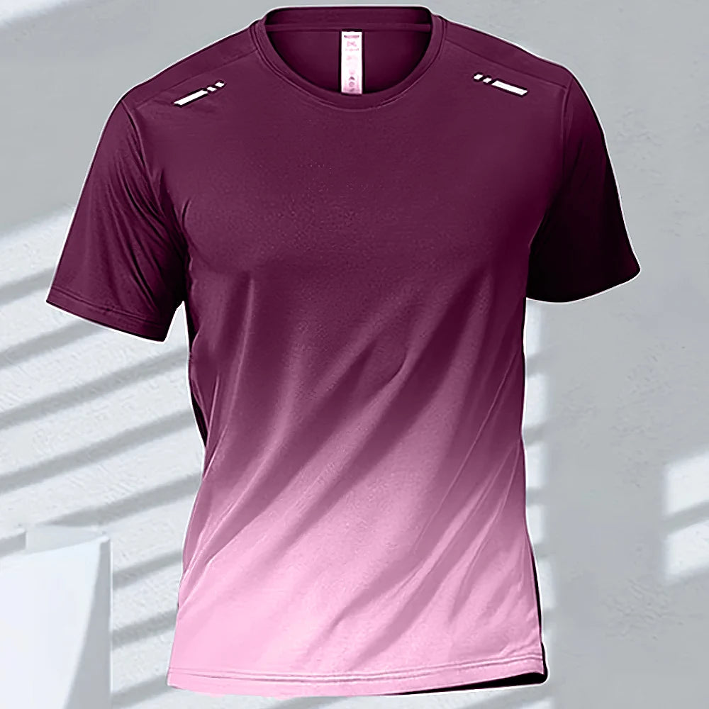 Men's Quick-Drying Gradient Sports T-Shirts – Perfect for Fitness & Outdoor Activities - Image 17