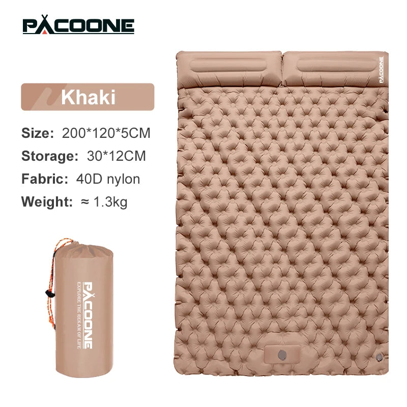 PACOONE Outdoor Camping Double Inflatable Mattress - Image 7