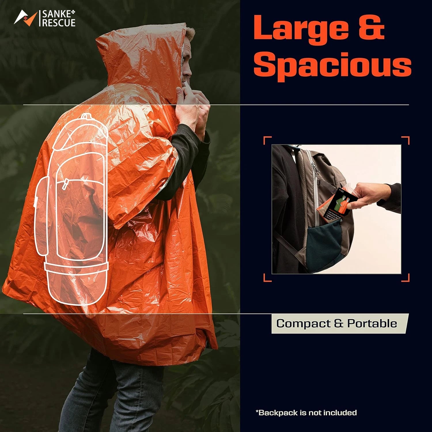 Emergency Rain Poncho Thermal Blanket – Ultimate Outdoor Survival Gear - Image 6