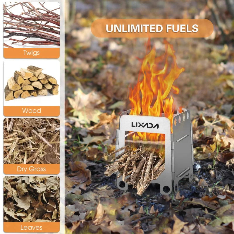 Portable Stainless Steel Lightweight Folding Wood Stove for Outdoor Adventures - Image 5