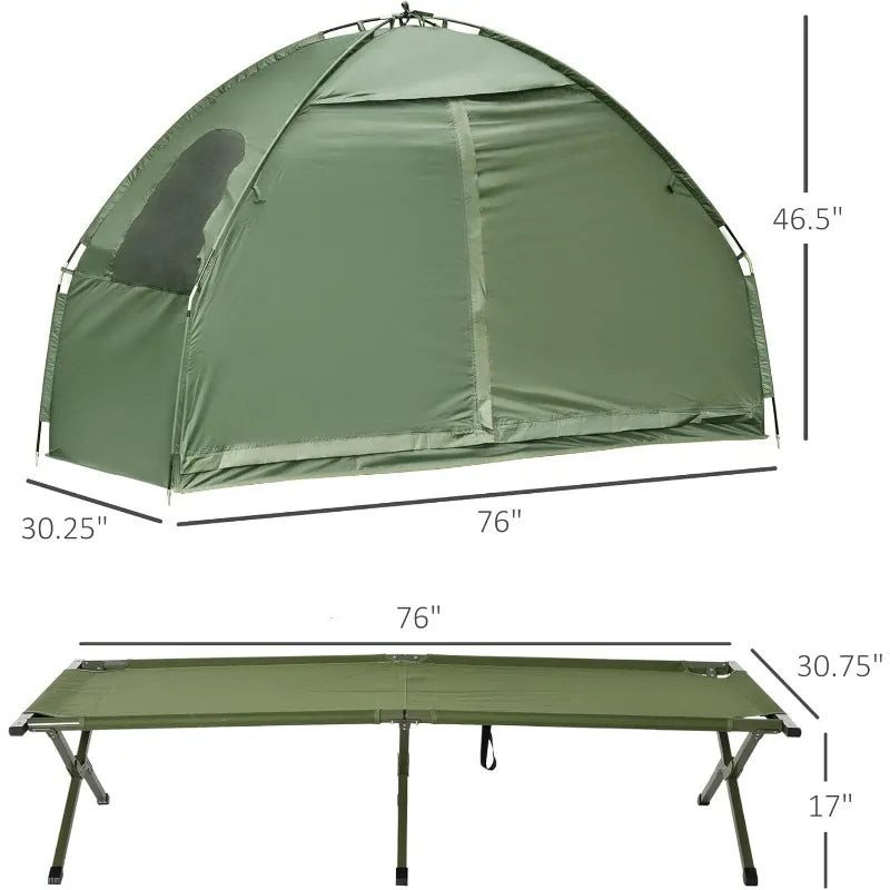 Outsunny Camping Tent Cot – Single Person Off-Ground Shelter Combo - Image 5