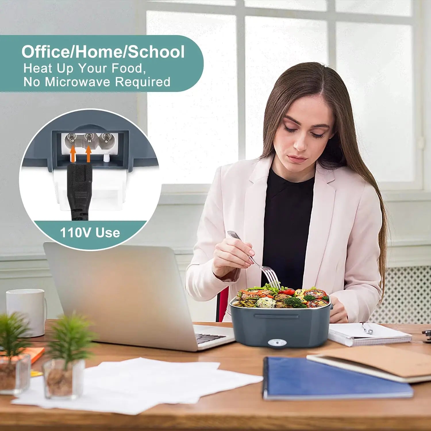 Portable Electric Lunch Box – Stainless Steel Food Warmer for All Settings - Image 4