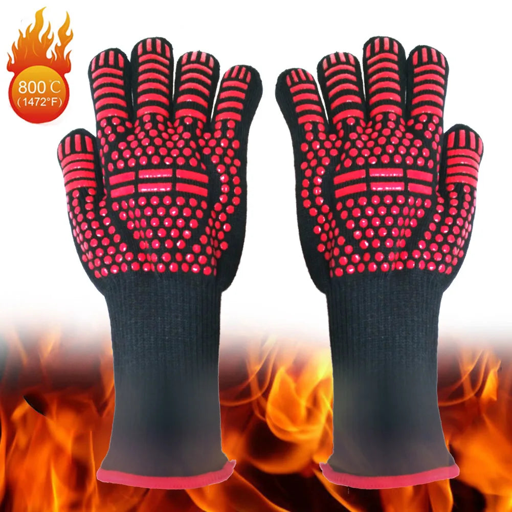 One Piece BBQ Gloves – High-Temperature Resistance Oven Mitts - Image 10