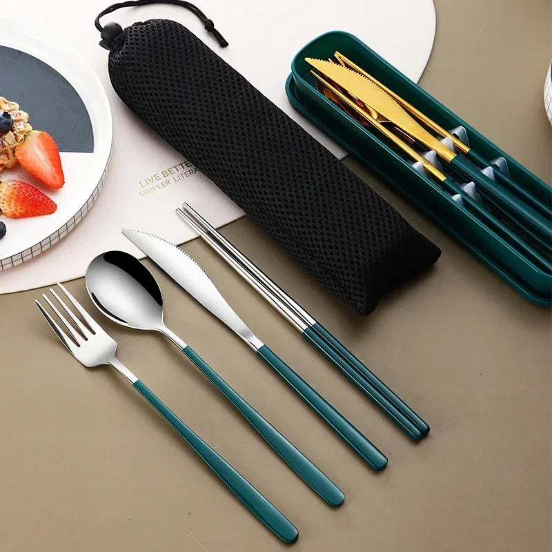 Portable Cutlery Set – 304 Stainless Steel Travel Tableware with Case - Image 6