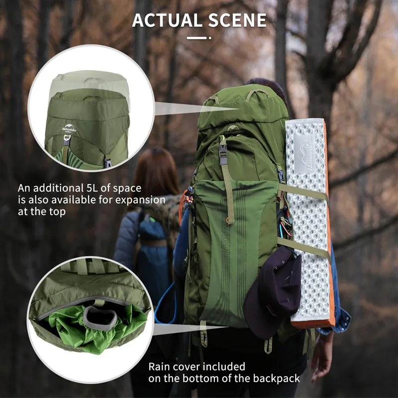 Naturehike Camping Backpacks – 55L Waterproof Hiking Trekking Packs - Image 4