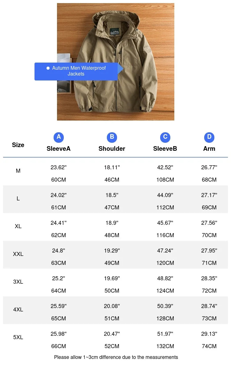 Autumn Men's Hiking Waterproof Jackets – Outdoor Quick Dry Hooded Coats - Image 4